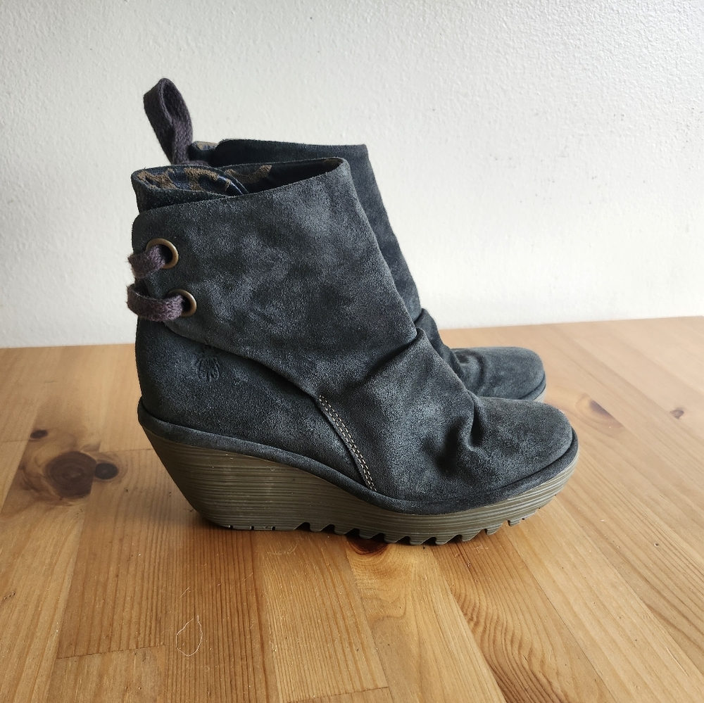 FLY London Yebi Suede Wedge Boots, 37